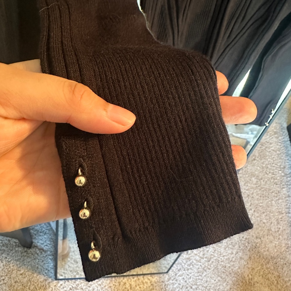 NWT White House Black Market Ribbed Black Turtleneck Sweater - Picture 5 of 10